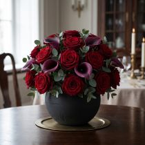 gjenstander Floral skumball plug-in materiale svart Ø20cm