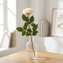 gjenstander Kremhvit aprikosrose, silkeblomst, kunstige roser L72cm Ø12cm