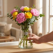 gjenstander Blomstervase glass klar vase til dekorasjon i glass H20cm