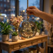 gjenstander LED-kule innvendig Ø20cm tonet 40L varmhvit timer