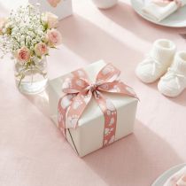 gjenstander Gavebånd til babyføtter, dåpsdekorasjon, rosa bånd, 25 mm, 16 m