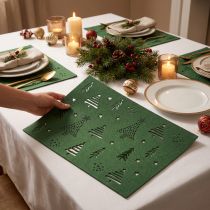 gjenstander Dekkeunderlag julebordpynt grønn filt 45×35cm 4stk