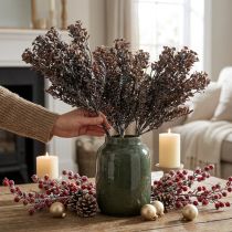 gjenstander Kunstige planter brun høstdekor vinterdekor Drylook 38cm 3 stk