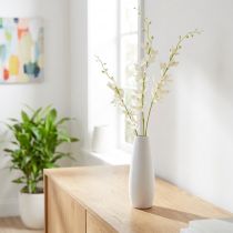 gjenstander Kunstig orkidégren Kremhvite blomster L90cm 2stk