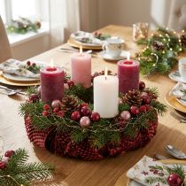 gjenstander Mini julekuler trådglass burgunder rosa Ø2cm 140stk