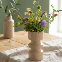 gjenstander Metallblomstervase cappuccino brun emalje Ø9 cm H17,5 cm