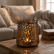 gjenstander Deco lanterne borddekorasjon telysholder gull antikk 14,5cm