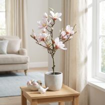 gjenstander Kunstig magnoliatre rosa 74 cm kunstig blomsterdekorasjon