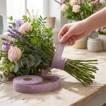 gjenstander Dekorasjonsbånd naturlig lilla linbånd 25mm 20m