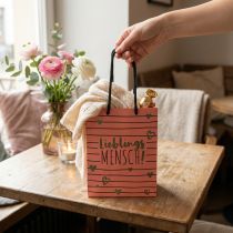 gjenstander Gavepose med hjerter “Favorittperson” papir 18×10×23cm 2stk