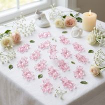 gjenstander Rosa bamse-pynt, 3,5 cm, 60 stk.