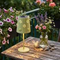 gjenstander Solcelledrevet LED-bordlampe med blomsterdesign, stemningsfull utendørsbelysning, 28 cm