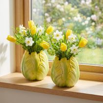 gjenstander Blomstervase med slående tulipanmotiv. Perfekt for stuedekorasjon. 16 cm, 2 stk.
