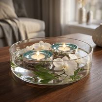 gjenstander Flytende telysholder i glass for elegante detaljer i ethvert rom, 10 cm, 2 stk.