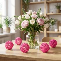 gjenstander Dekorkuler rosa Ø7cm 18 stk