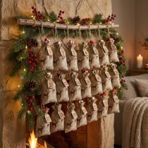 gjenstander Adventskalenderposer hjortbrun 12,5×20cm 24 stk
