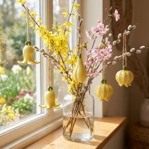 gjenstander Keramiske blomsteranheng, muntert design, blomstermønster, vårdekorasjon, 9 cm, 6 stk.