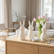gjenstander Dekorativ kaninfigur med brettet utseende for moderne interiørdesign, stue eller kontor, 13 cm, 3 deler