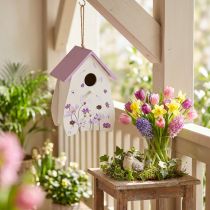 gjenstander Fuglehus med vårlignende blomstermønster, dekorasjon til balkong eller leilighet, 21 cm