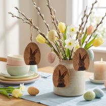 gjenstander Påskeanheng Bunny i Egg Tre Jute Naturlig 8x10,5cm 4stk