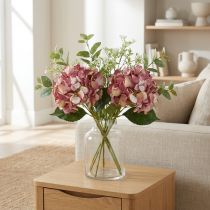 gjenstander Kunstig Hortensia Stor Rosa Mauve Ø15cm L58cm 2stk