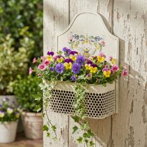 gjenstander Hengende blomsterkasse i metall, bie, kremfarget, L29 cm