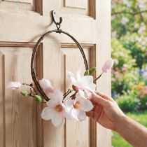 gjenstander Dekorativ ring kunstig magnolia vårdekor for oppheng Ø24cm