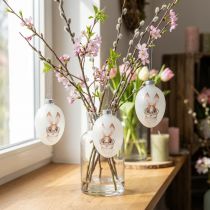 gjenstander Deco henger glass deco egg kanin med glass glitter 5x8cm 6stk