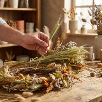 gjenstander Tørkede blomster DIY-sett naturlig dekorasjon for tørkede buketter og kranser 60 cm – Langvarig landstedsdekorasjon