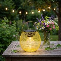 gjenstander Solcellelykt for hage og terrasse i moderne design laget av metall, 12 cm