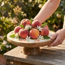 gjenstander Dekorativ tallerken med base mangotre ferskenmotiv Ø26cm H9,5cm
