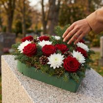 gjenstander Blomsterskum hjerte plug-in materiale grønn 31cm × 29cm 2 stk