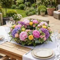 gjenstander Blomstret skumring med sokkel sort H3,5cm Ø17cm 2 stk