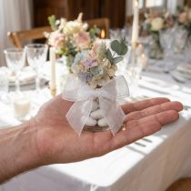 gjenstander Organza bånd gavebånd hvit bånd kant 40mm 50m