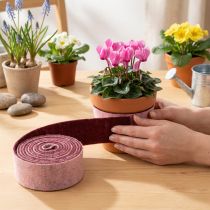 gjenstander Filtbånd tofarget pottebånd ullfiltbånd rosa rødt 7,5 cm 5 m