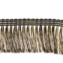 gjenstander Svart og gullfrynset kant 4 cm x 25 m - Ideell for kransdekorasjon, sørgebånd og vintage tilbehør
