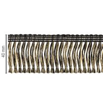 gjenstander Svart og gullfrynset kant 4 cm x 25 m - Ideell for kransdekorasjon, sørgebånd og vintage tilbehør