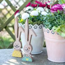 gjenstander Glad kanin dekorasjon, vår, påskehare par, tre dekorasjon til å sette H19cm 6stk