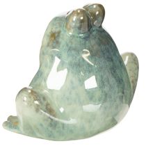gjenstander Dekorativ keramisk froskfigur, detaljert design, sjarmerende gaveidé, 13 cm