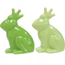 gjenstander Keramisk froskedekorasjonsfigur, froskeprins sommerdekorasjon 10,5×5,5×7cm 4stk