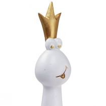 gjenstander Frosk Prins Dekorativ Frosk Dekorfigur Hvitt gull H30,5cm