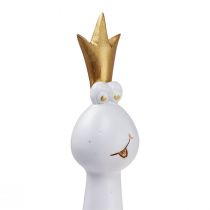 gjenstander Frosk Prins Dekorasjon Frosk Dekor Figur Hvitt Gull H19,5cm 2stk