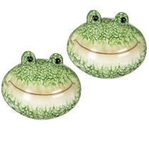 gjenstander Dekorativ froskefigur for leken hjem- og hagedekorasjon, grønn, 11 cm, 2 stk.
