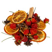 gjenstander Dekorasjonssett med tørkede appelsinskive med kanel og stjerner til festlig borddekorasjon 70 g