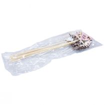 gjenstander Vårpynt Blomsterplugg Fugledekor i tre 7×10cm 12 stk