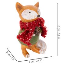 gjenstander Dekorativ rev med skjerf og kongle, 10 cm, 2 stk.