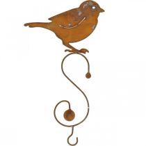 Dekorativ fugl laget av metall, mathenger, hagedekor rustfritt stål L38cm