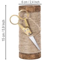 gjenstander Garnsnelle med dekorativ saks Ø6,5 cm H15 cm 2 stk. Vintage stil
