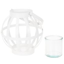 gjenstander Hagelykt, metall og glass, hengende lysestake, hvit, Ø18,5 cm