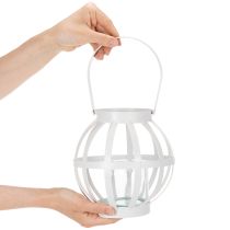 gjenstander Hagelykt, metall og glass, hengende lysestake, hvit, Ø18,5 cm